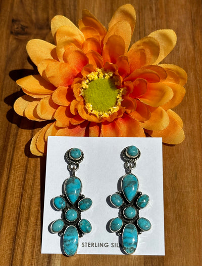 Kingman Turquoise Bow Tie Earrings