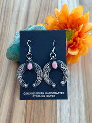 Pink Conch Dangle Earrings