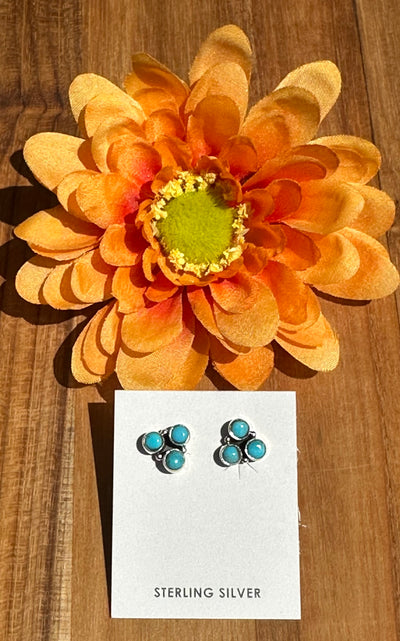 Kingman Turquoise 3 Stone Earring