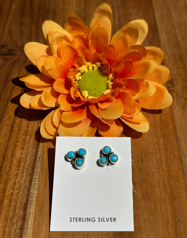 Kingman Turquoise 3 Stone Earring