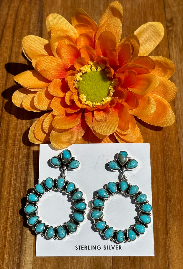 Kingman Turquoise Hoop Earrings