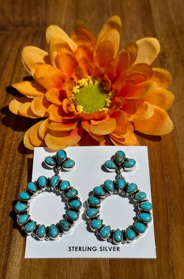 Kingman Turquoise Hoop Earrings