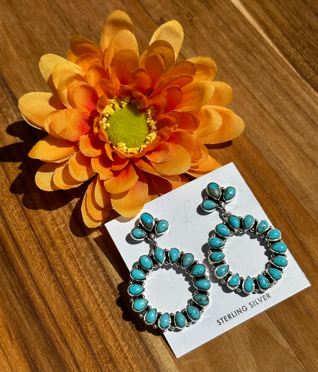 Kingman Turquoise Hoop Earrings