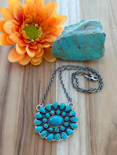 17" Turquoise Cluster Pendent