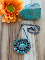 17" Turquoise Cluster Necklace