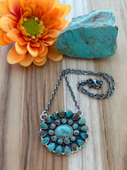 17" Turquoise Cluster Necklace