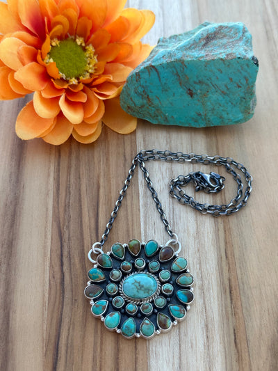 17" Turquoise Cluster Necklace