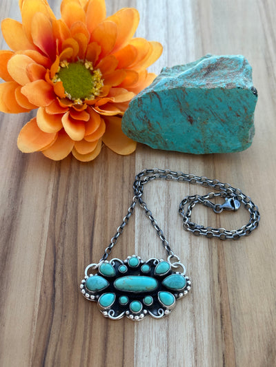 17" Turquoise Cluster Pendent