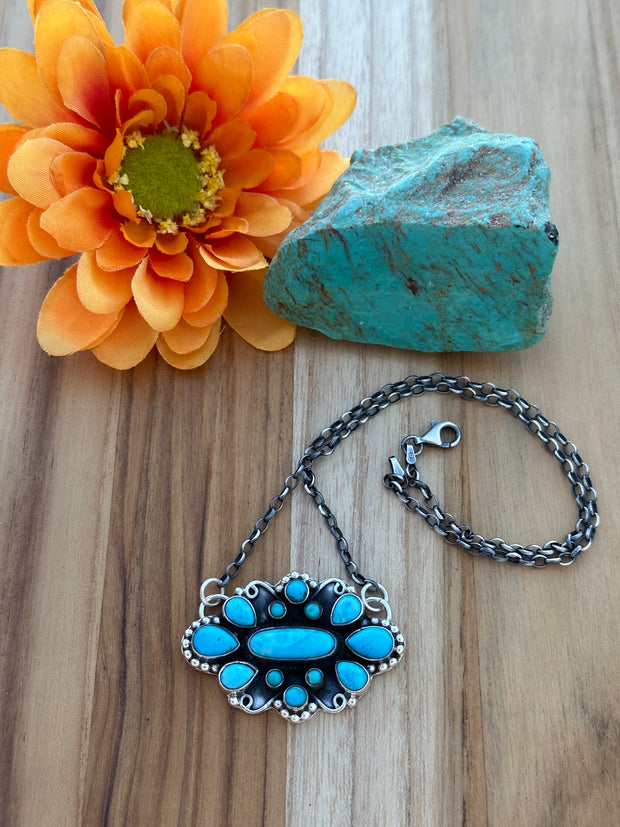 17" Turquoise Cluster Pendent