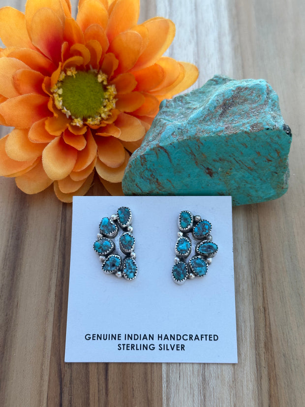 Turquoise Cluster Earrings