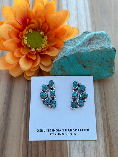 Turquoise Cluster Earrings