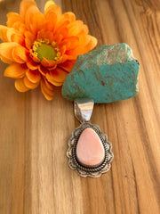 Pink Conch Teardrop Pendant