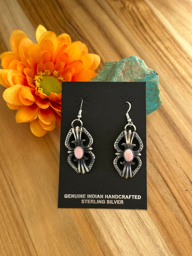 Pink Conch Dangle Earrings