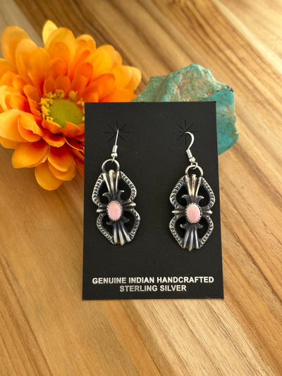 Pink Conch Dangle Earrings