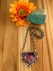 Purple Spiny Heart Necklace