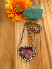 Purple Spiny Heart Necklace