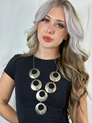 Kingman and Silver Hoop Necklace