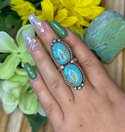 2 Stone Turquoise Ring