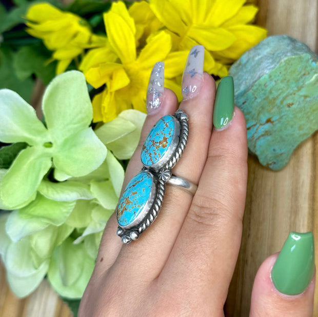 2 Stone Turquoise Ring