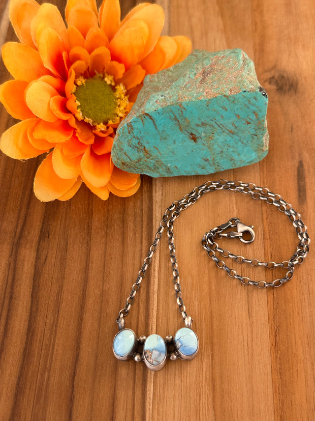 Golden Hills 3 Stone Necklace