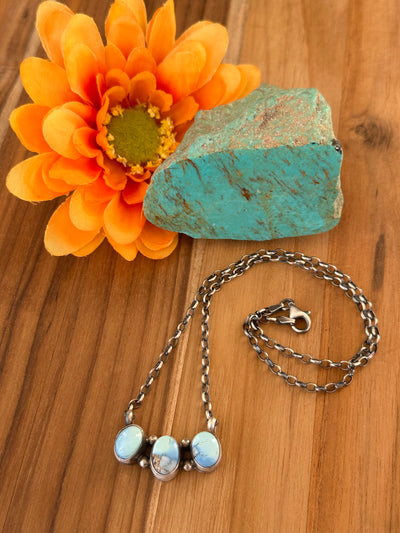 Golden Hills 3 Stone Necklace