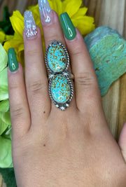 Kingman Turquoise 2 stone ring
