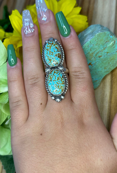 Kingman Turquoise 2 stone ring