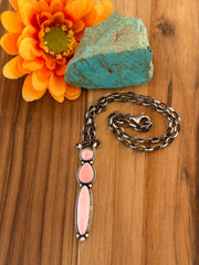 Pink Conch 3 Stone Necklace