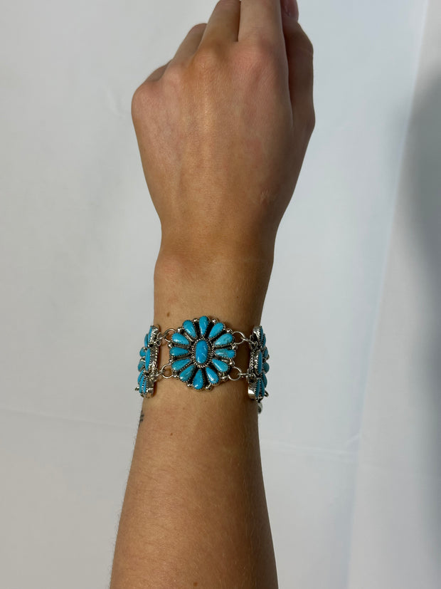 Kingman Turquoise Cluster Bracelet