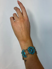 Kingman Turquoise Cluster Bracelet