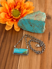 Kingman Turquoise Bar Necklace