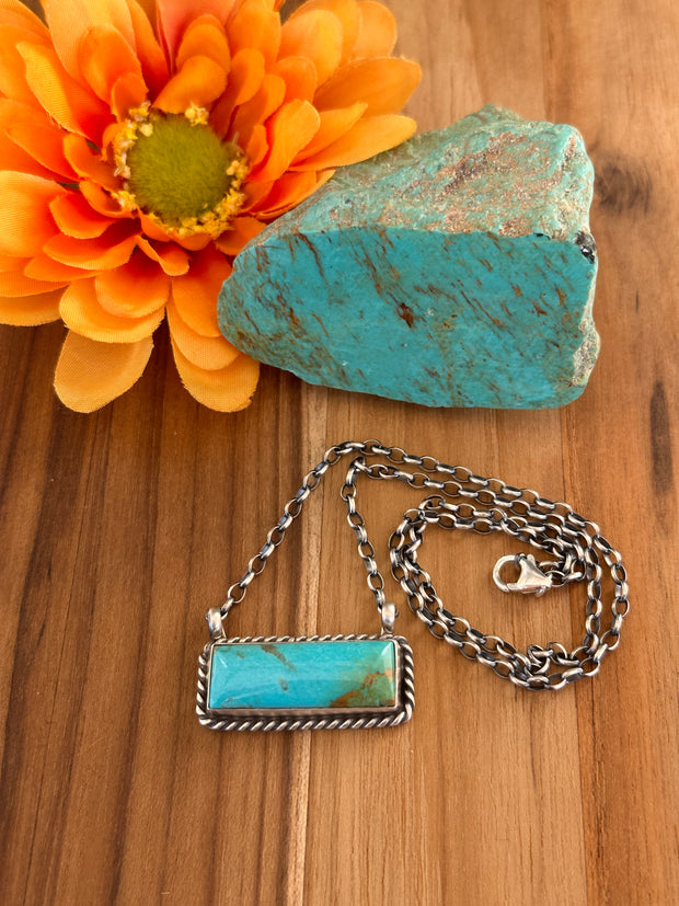Kingman Turquoise Bar Necklace