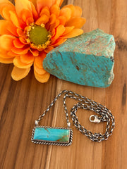 Kingman Turquoise Bar Necklace