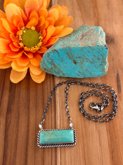 Kingman Turquoise Bar Necklace