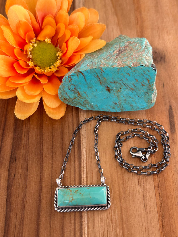 Kingman Turquoise Bar Necklace