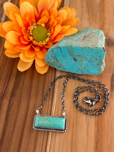 Kingman Turquoise Bar Necklace