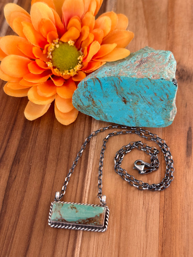 Kingman Turquoise Bar Necklace
