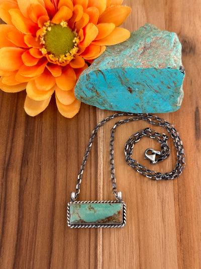 Kingman Turquoise Bar Necklace