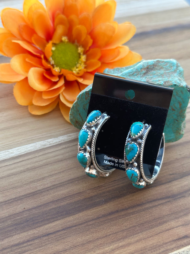 Turquoise Hoop Earrings