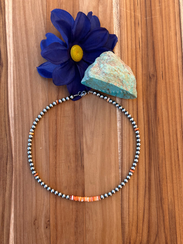 5MM Navajo Style Beads and Spiny Necklace