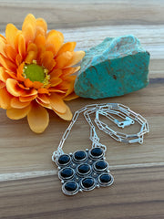 Black Onyx 9 Stone Necklace