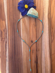 20" Navajo Style Pearl and Turquoise Tassel