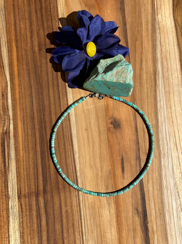 16" 4MM Turquoise Heishi Necklace