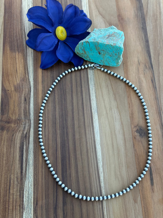 20" 5MM "Navajo Style" Sterling Pearls