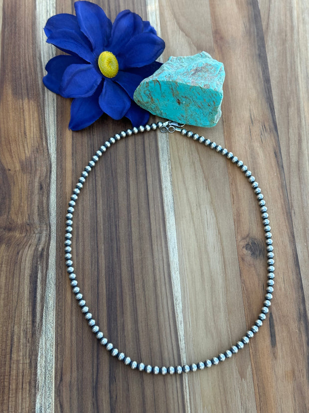 20" 5MM "Navajo Style" Sterling Pearls