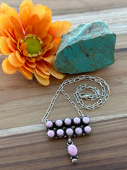 "Cotton Candy" 11 Stone Bar Necklace