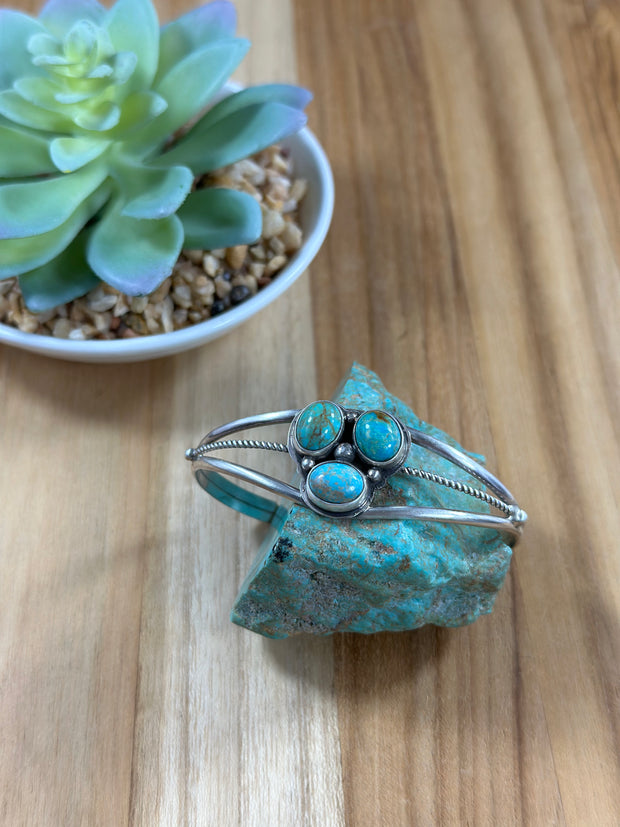 3 Stone Kingman Turquoise Bracelet