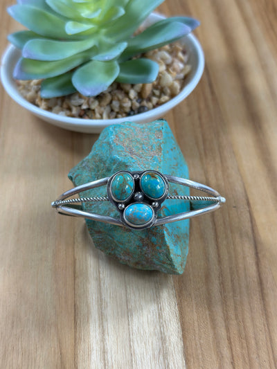 3 Stone Kingman Turquoise Bracelet