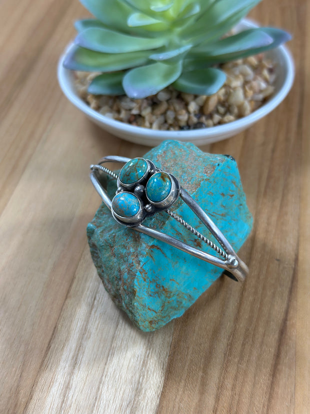 3 Stone Kingman Turquoise Bracelet