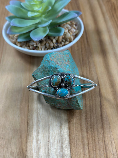 3 Stone Kingman Turquoise Bracelet